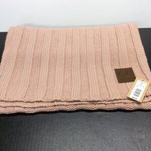 C.C Exclusives Womens Indi Rose Pink Fashion Cable Knitted Weaved Ribbed Scarf